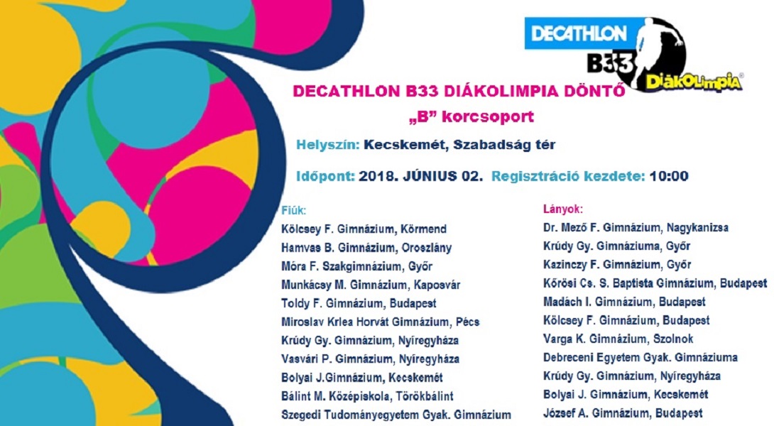 Decathlon B33 Diákolimpia Országos Döntő 2018