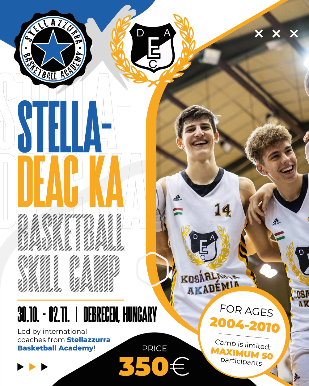 Közös egyéni edzőtábort tart a DEAC KA és a Stellazzurra Basketball Academy 